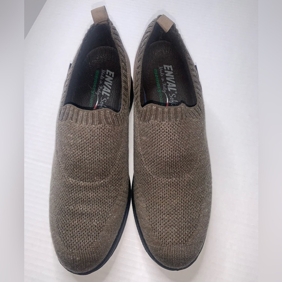 Enval Soft Shoes - ENVAL SOFT Women's Comfort Slip-On Wedge. Taupe. Euro Size 39. (7.5-8 U.S.)
